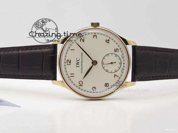 MIROTIME 0731 Compact Portuguese IW545409 RG ZF 1:1 Best Edition White Dial On Brown Leather Strap A 7336